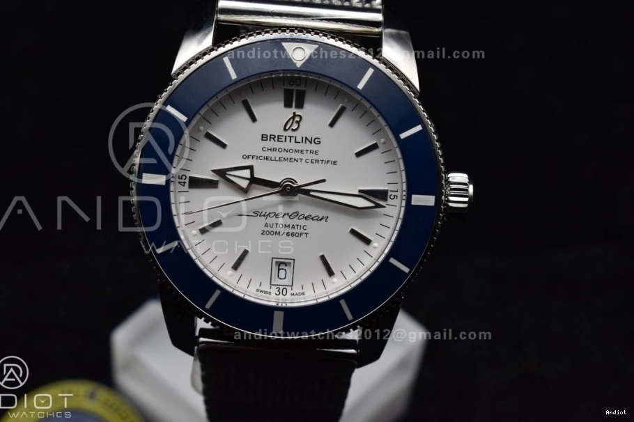 Bracelet Mesh BLSF Bezel SS White Dial II Heritage Ceramic A on 1186 SuperOcean SS Blue WellDesigned 42mm 0731